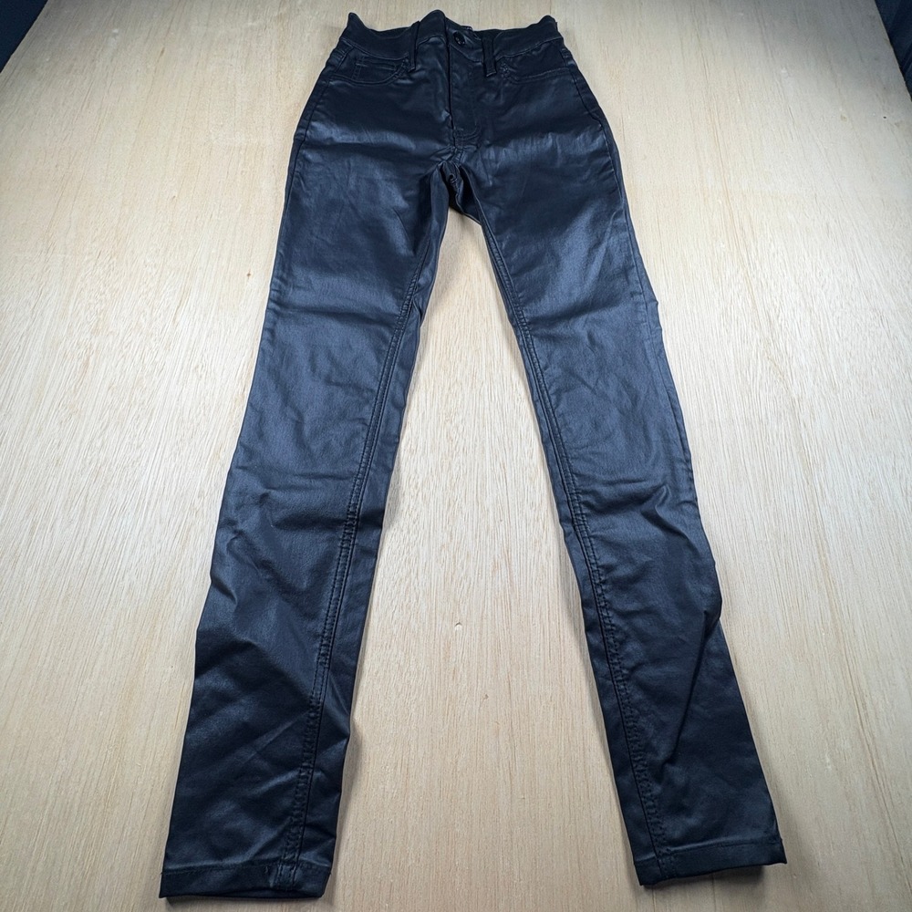 Hammer Jeans Los Angeles Black Coated Skinny Jeans Women Size 3 High Rise Waxed